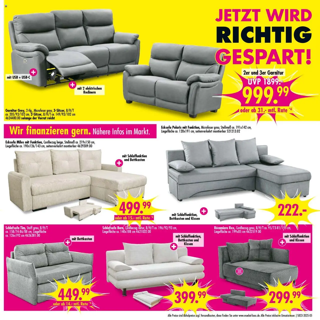 SB Möbel Boss Prospekt 	 - gültig ab dem 09.08.2025 | Seite: 5 | Produkte: USB, Ecksofa, Kissen, Liege
