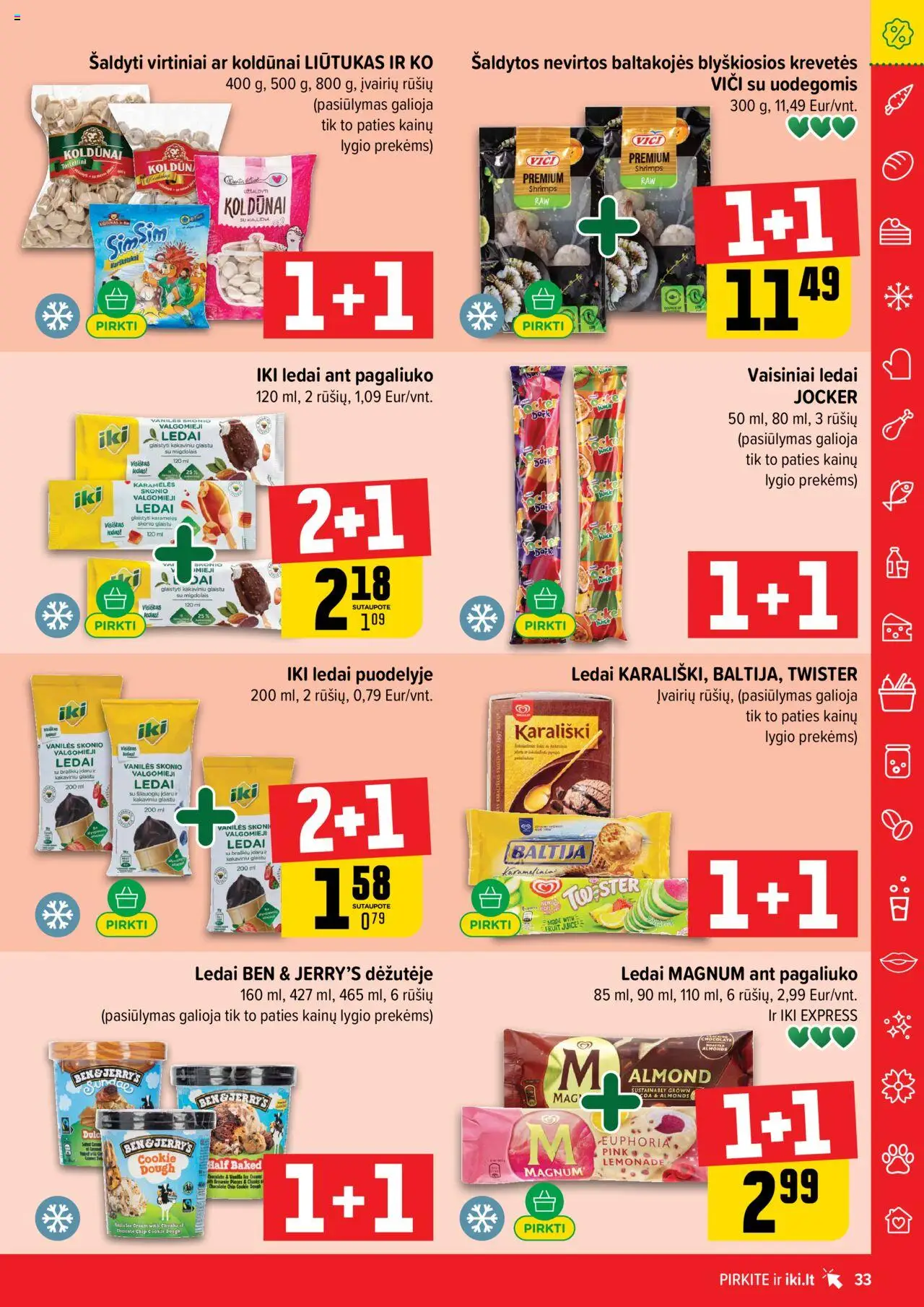 IKI leidinys│galioja nuo 16.06.2025 | Puslapis: 33 | Prekių: Ledai, Valgomieji ledai