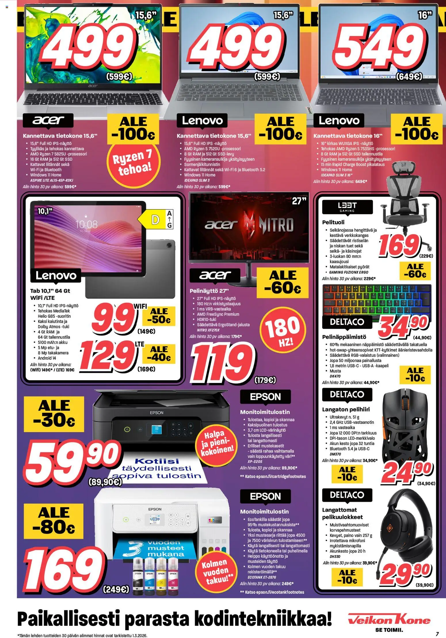 Veikon Kone tarjoukset – voimassa 02.03.2026 alkaen | Sivu: 7 | Tuotteet: Näyttö, Tietokone, Tulostin, Näppäimistö