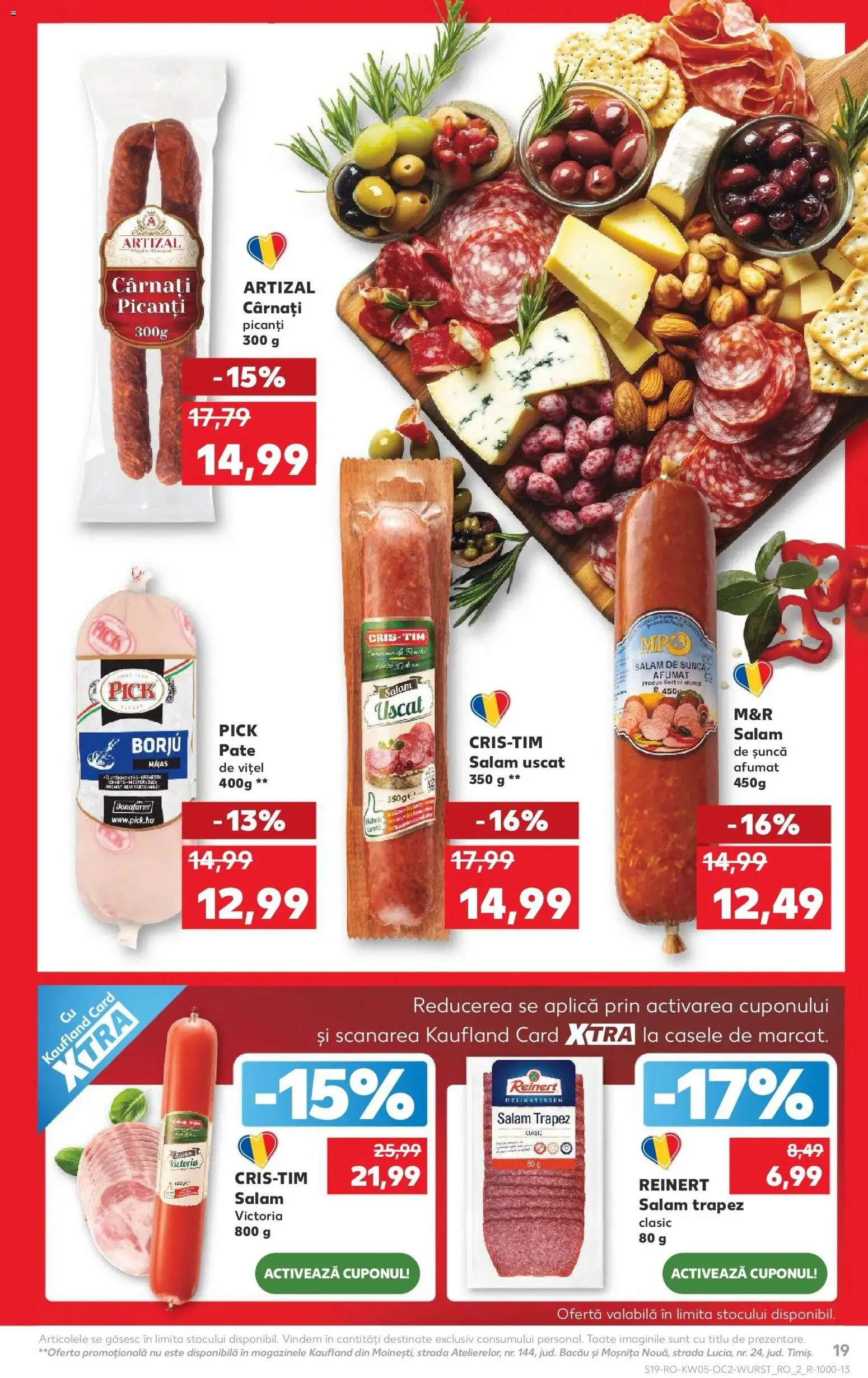 Noul catalog Kaufland – valabil de la 28.01.2026 | Pagină: 19 | Produse: Pate, Salam, Șuncă, Cârnați
