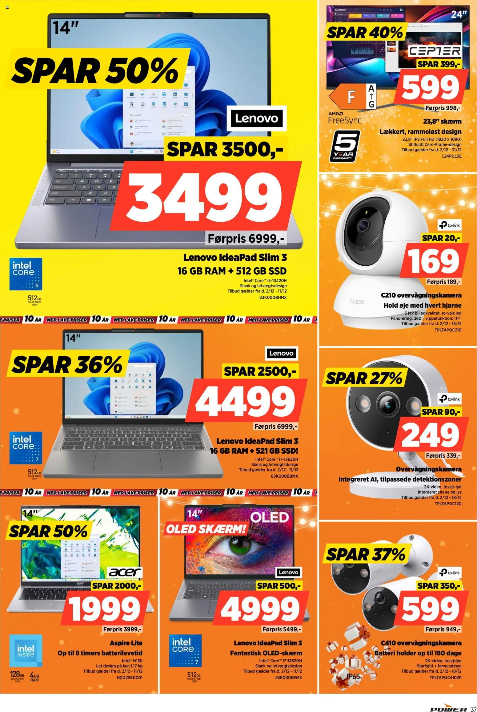 Power tilbudsavis – gyldig fra 02.12.2025 | Side: 37 | Produkter: RAM, Overvågningskamera, Disk, Lyd