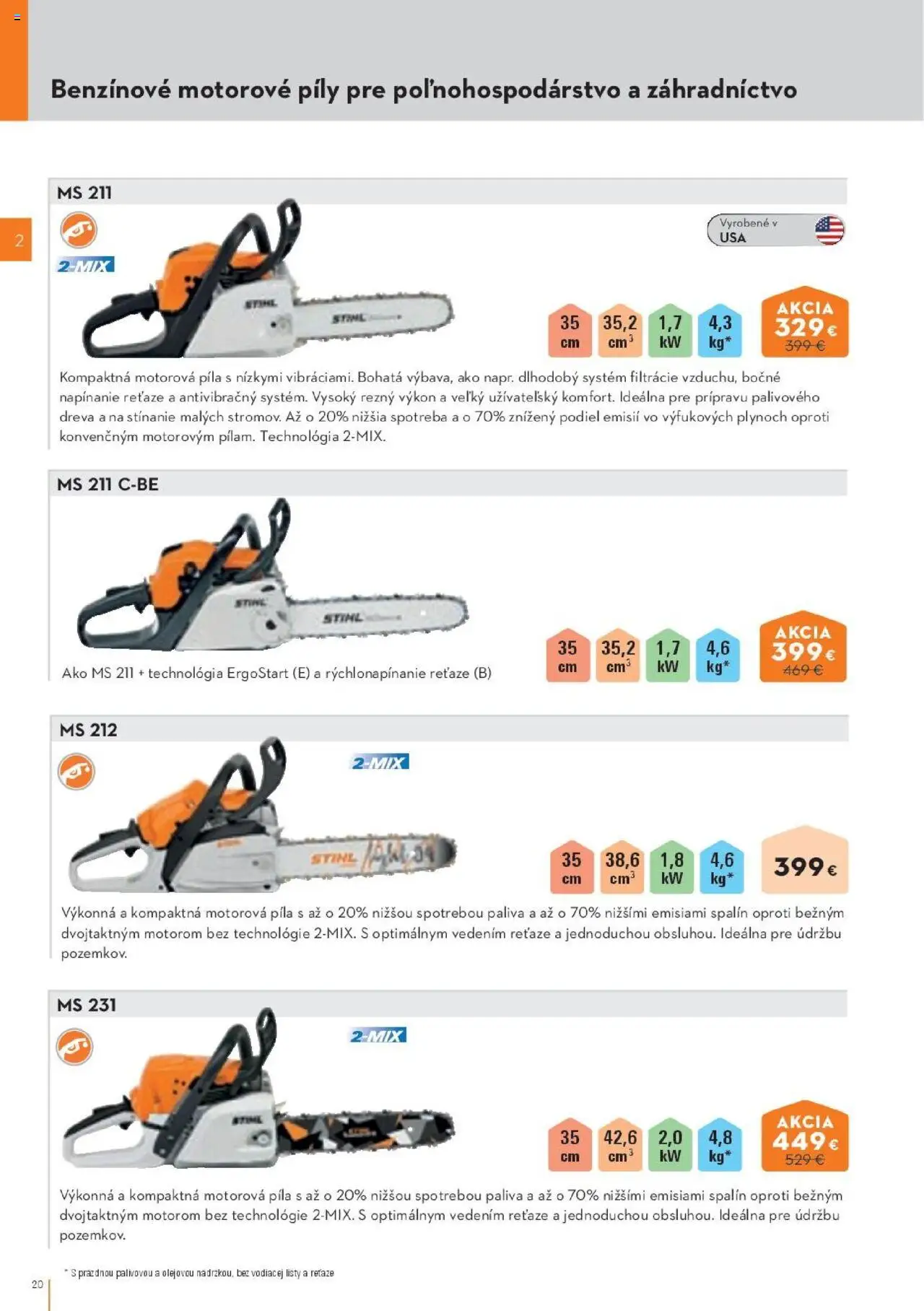 Nové STIHL akcie – leták je platný od 29.09.2025 | Strana: 20 | Produkty: Motorová píla, Píla