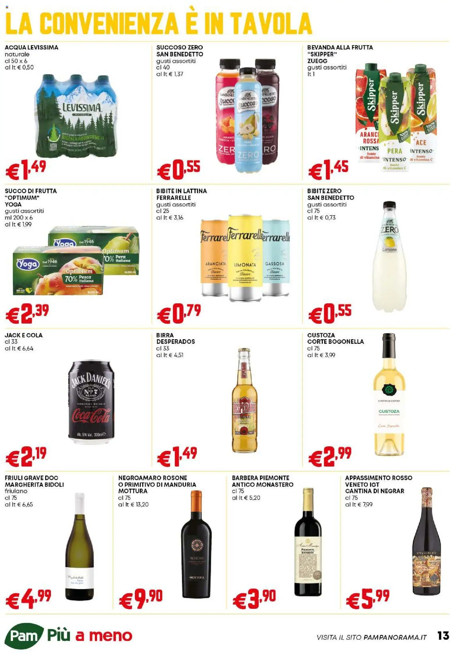 Volantino PAM del 02.01.2026 | Pagina: 13 | Prodotti: Birra, Carota, Frutta, Pesca