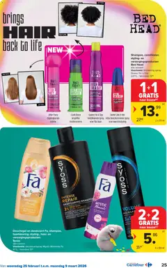 Carrefour folder week 9 - Voorbeeld van een folder van Carrefour, geldig van 25.02.2026 | Pagina: 25 | Producten: Bed, Douchegel, Deodorant, Hitte Beschermende Spray