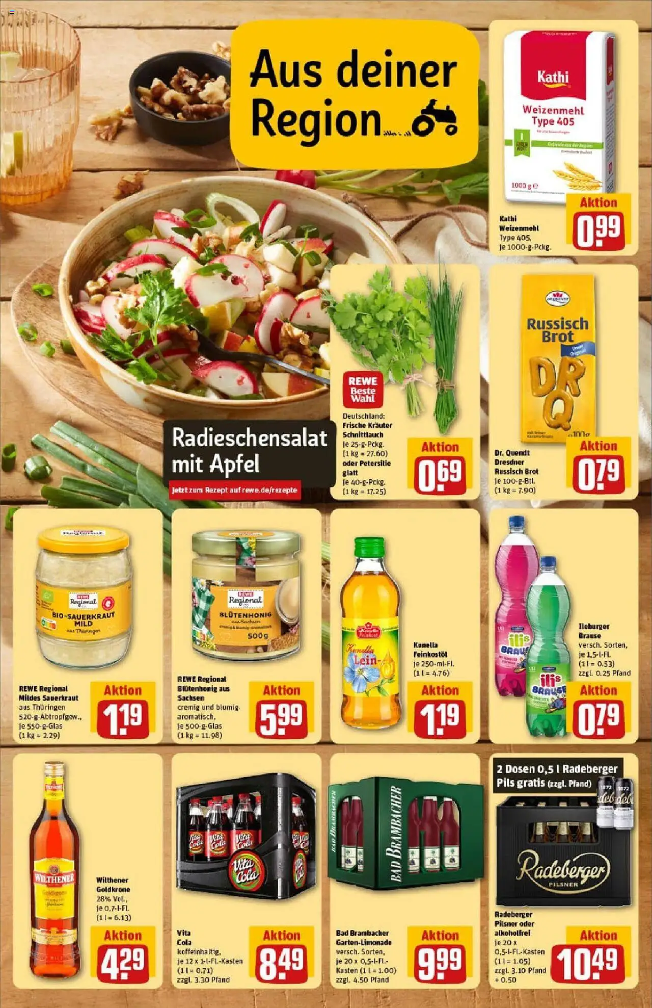 Rewe prospekt Weimar / Schöndorf	 - gültig ab dem 13.07.2025 | Seite: 5 | Produkte: Wilthener, Pils, Weizenmehl, Vita cola