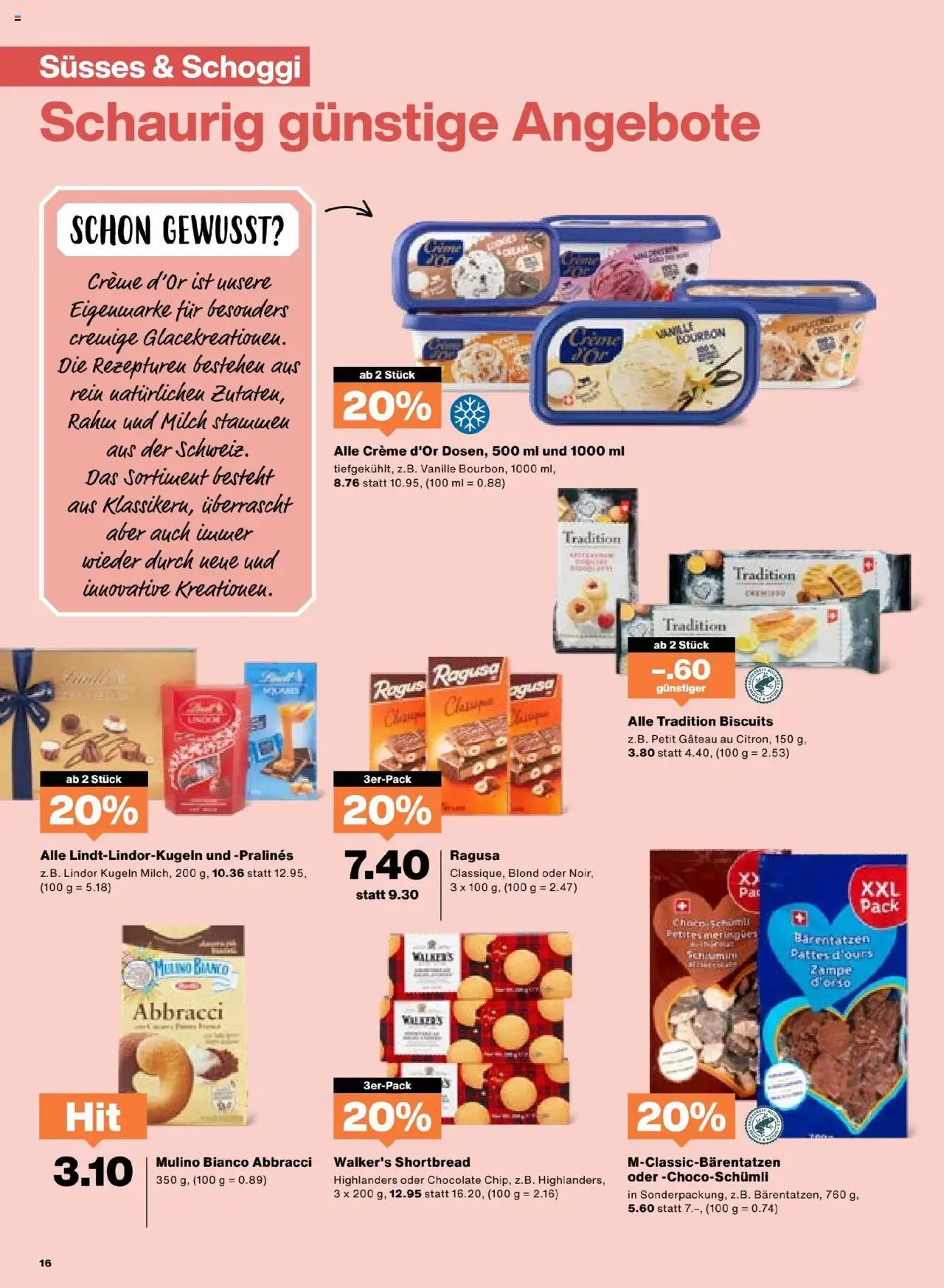 Migros Aktionen – gültig ab 07.10.2025 | Seite: 16 | Produkte: Milch, Bourbon, Creme