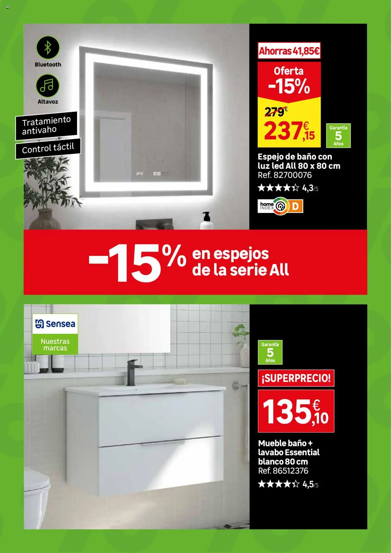 Leroy Merlin Black Friday │ válido desde el 21.10.2025 | Página: 21 | Productos: Altavoz, Lavabo, Baño, Espejo