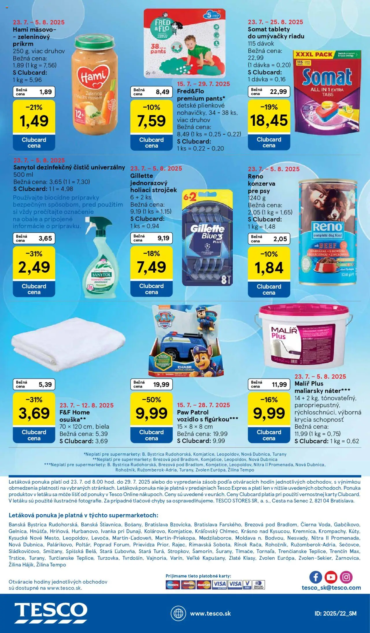 Tesco Supermarket - leták │ platný od 23.07.2025 | Strana: 23 | Produkty: Hodiny, Strojček, Holiaci strojček, Osuška