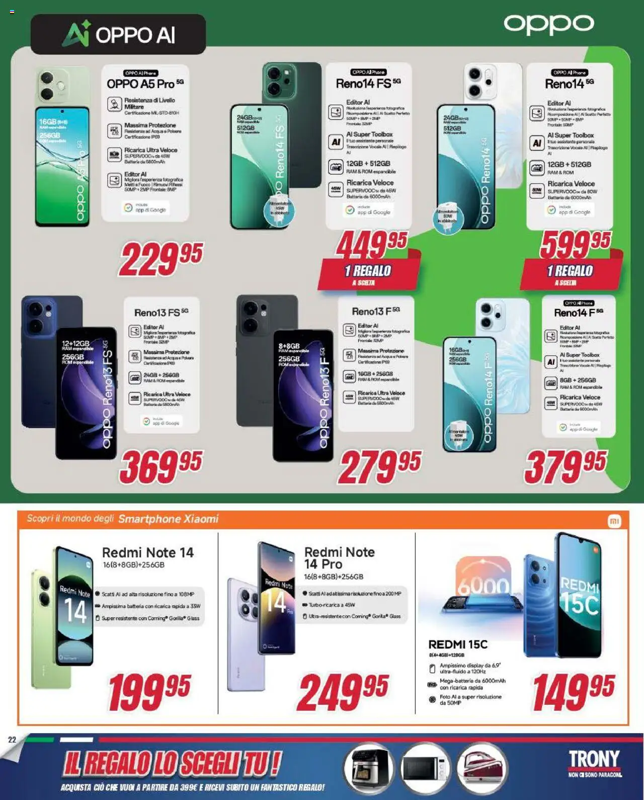 Volantino Trony del 05.09.2025 | Pagina: 22 | Prodotti: Xiaomi, Smartphone, Mutti, Batteria