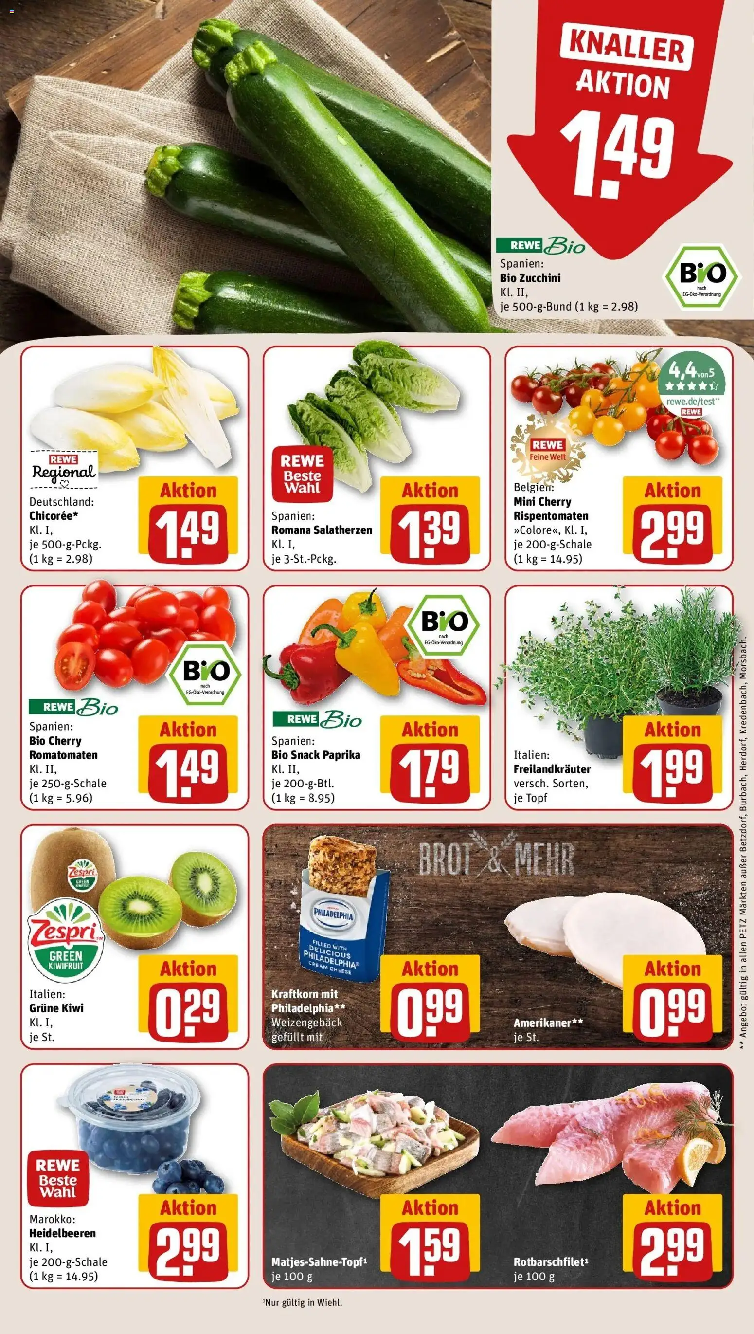 Rewe Prospekt Wiehl	 – gültig ab 15.03.2026 | Seite: 9 | Produkte: Philadelphia, Heidelbeeren, Brot, Zucchini
