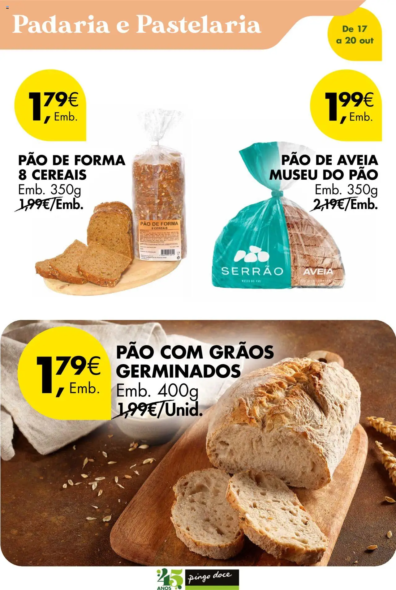 Pingo Doce Poupe este Fim de Semana │ válido de 17.10.2025 | Página: 10 | Produtos: Aveia, Pão de forma, Padaria, Cereais