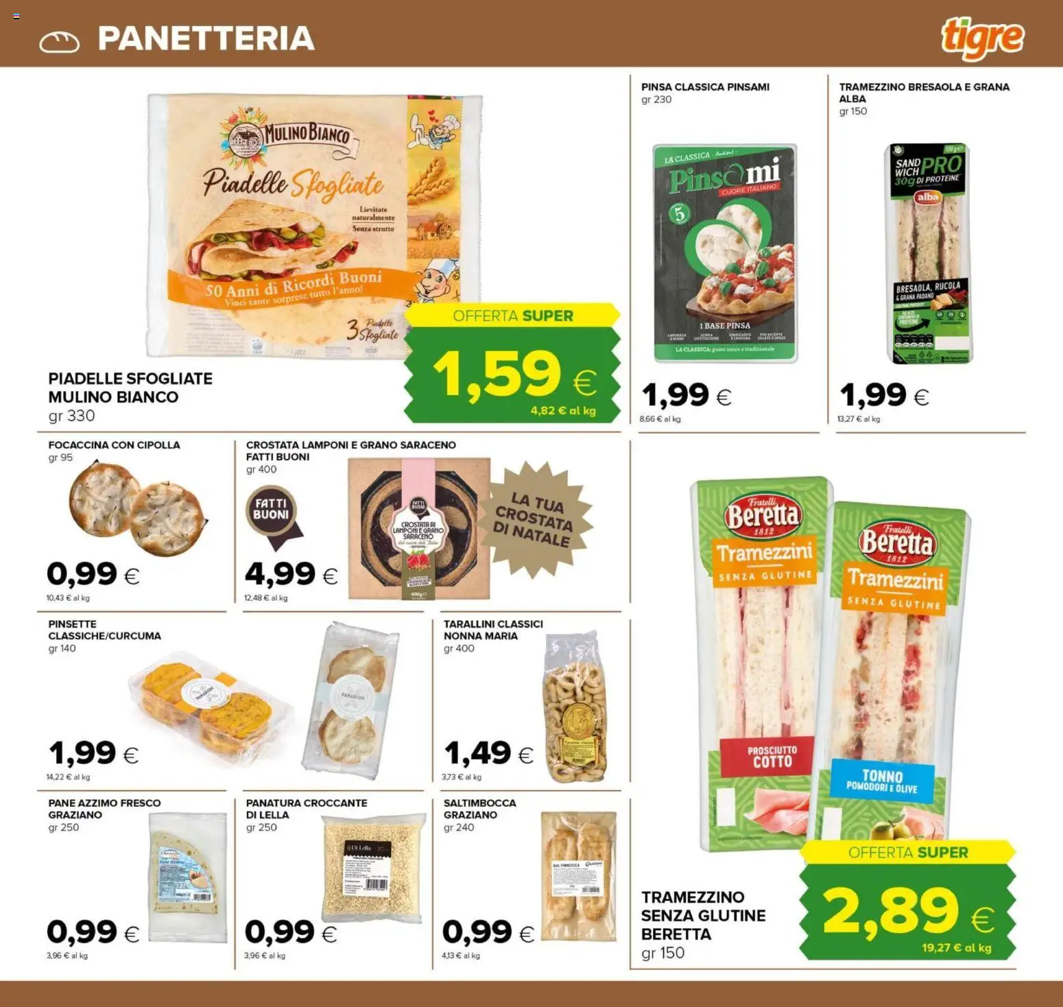 Volantino Tigre del 30.11.2025 | Pagina: 13 | Prodotti: Pane, Lamponi, Bresaola, Grana Padano