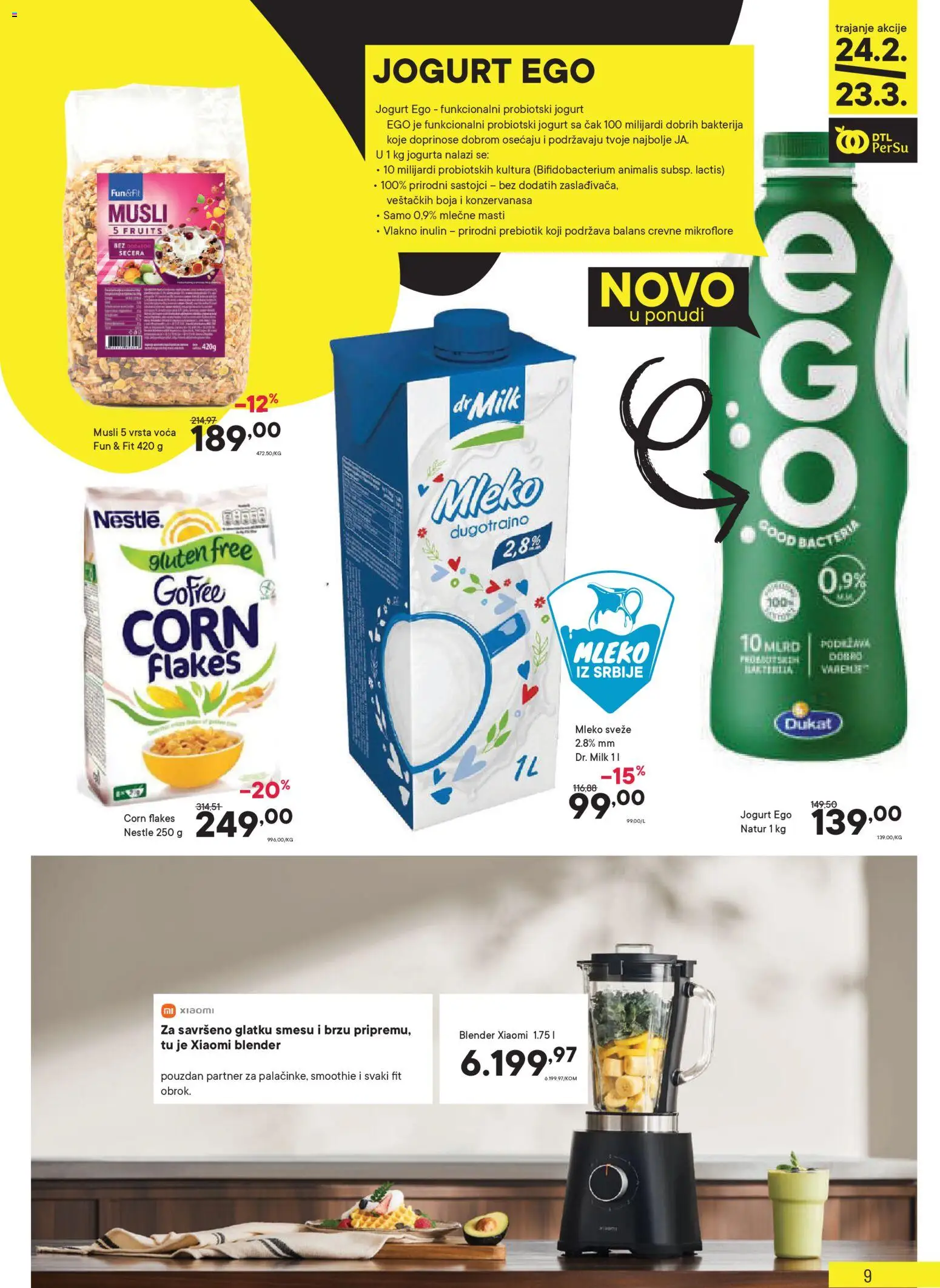 PerSu katalog - važi od 24.02.2026 | Strana: 9 | Proizvode: Xiaomi, Musli, Mleko, Blender
