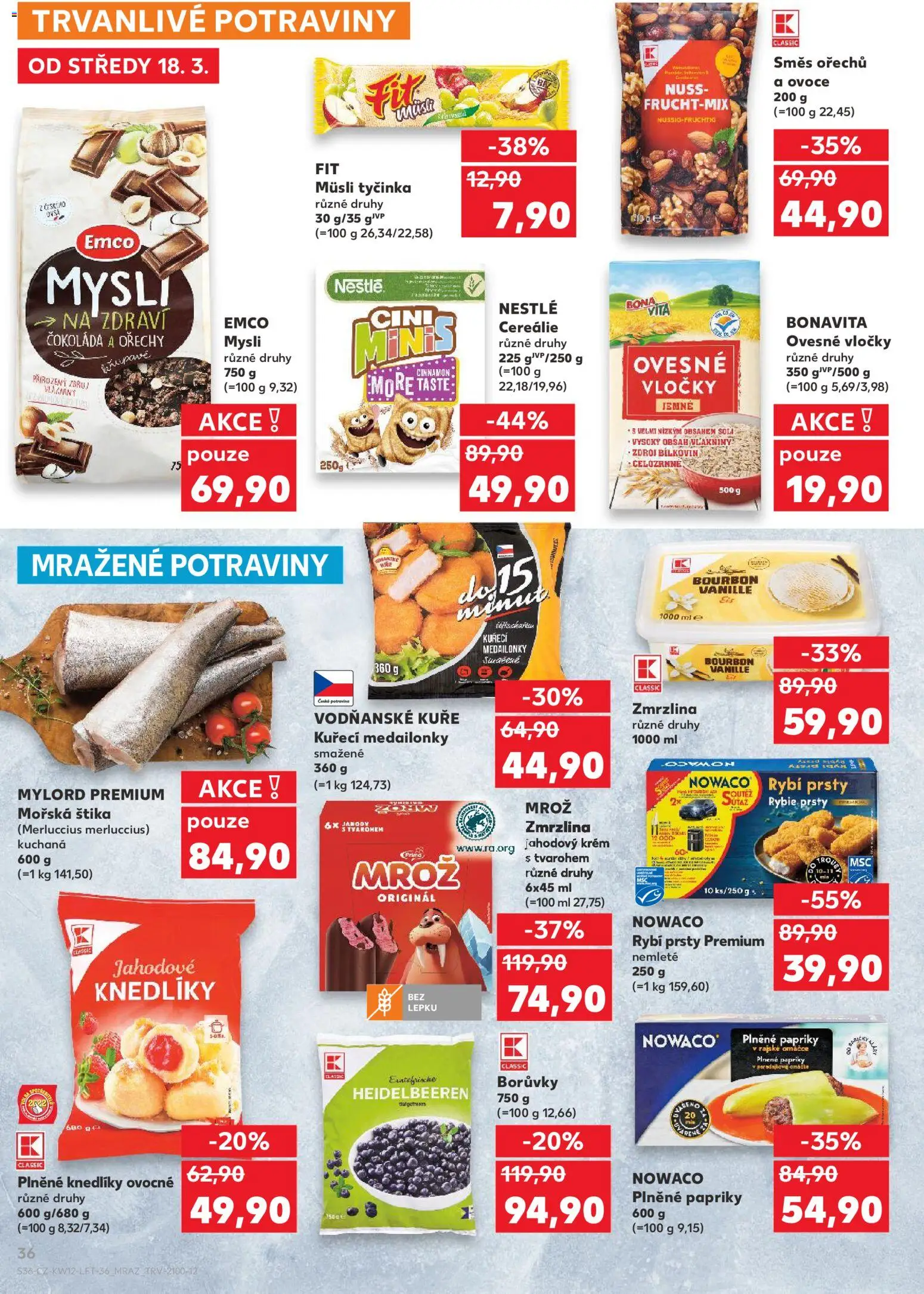 Kaufland leták - Plzeň Bory od 18.03.2026 | Strana: 36 | Produkty: Emco Mysli, Bourbon, Krém, Mysli