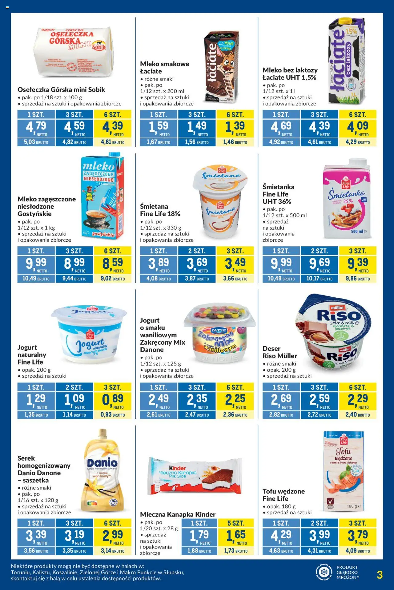 Makro Gazetka - Kupujesz więcej płacisz mniej od 05.08.2025 | Strona: 3 | Produkty: Mleko zagęszczone niesłodzone, Serek, Mleko, Jogurt