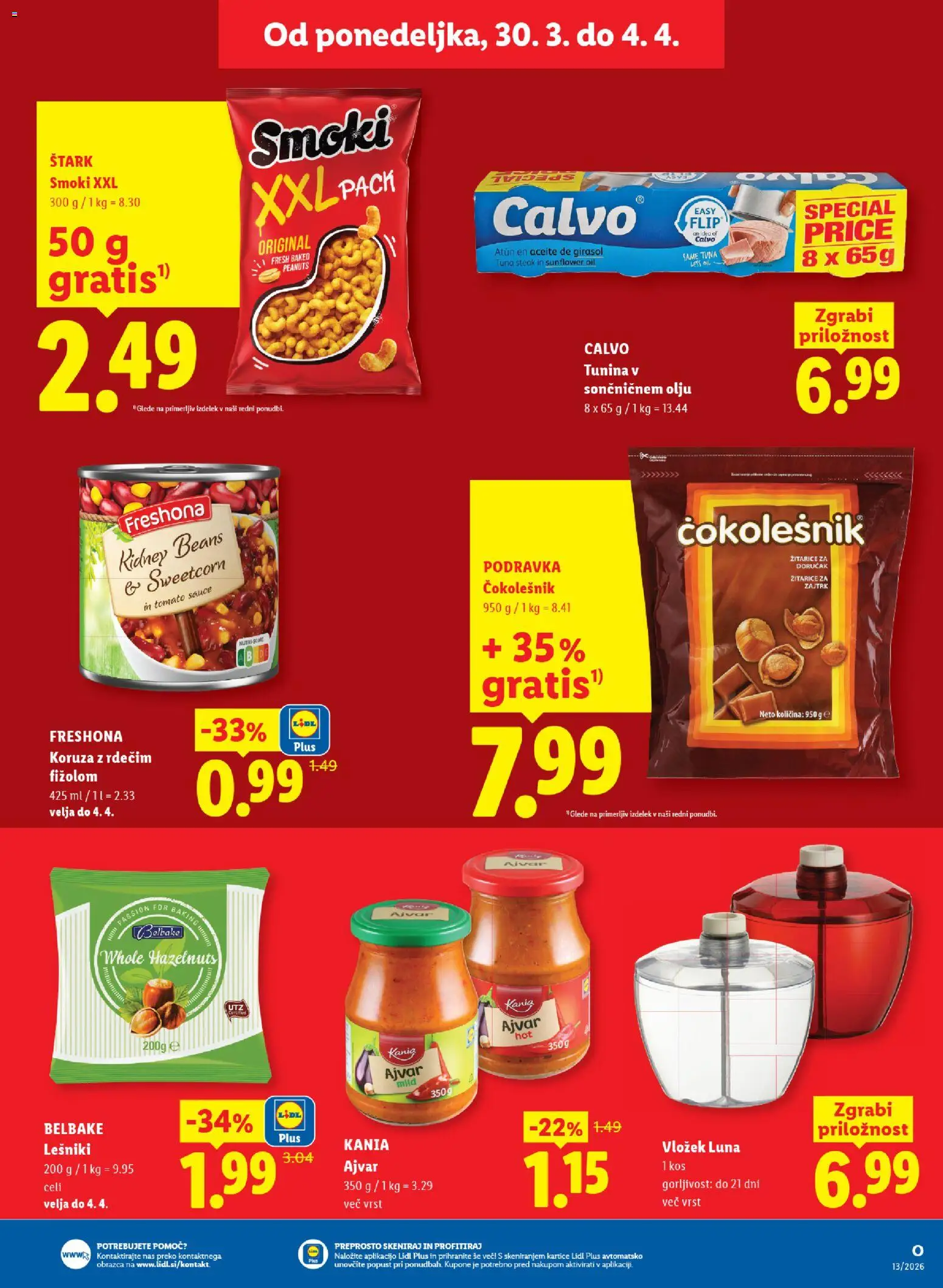 Novi Lidl katalog ponudbe – veljaven od 26.03.2026 | Stran: 41 | Izdelki: Koruza, Tuna, Ajvar, Kos