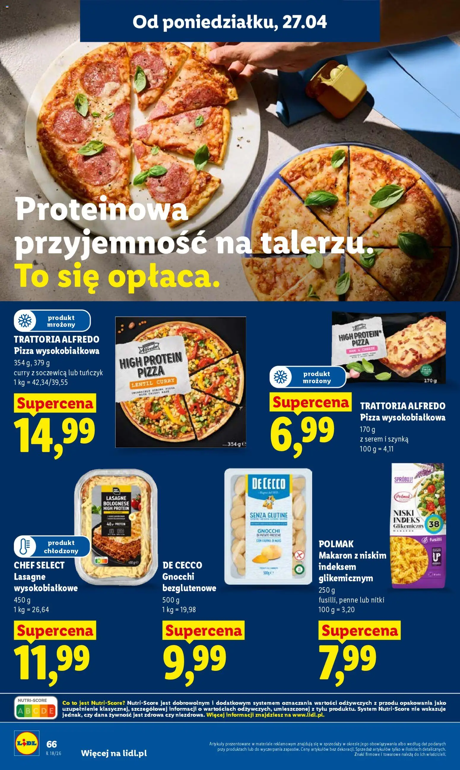 Lidl Polsko leták od 27.04.2026 | Strana: 66 | Produkty: Penne, Pizza, Gnocchi, Lasagne