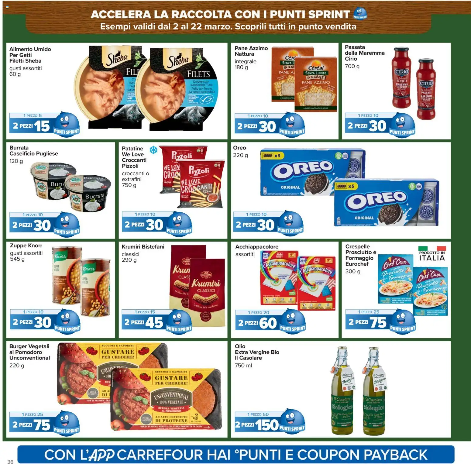 Volantino Carrefour del 02.03.2026 | Pagina: 36 | Prodotti: Patatine, Prosciutto, Pesca, Tonno