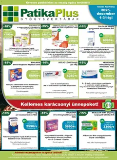PatikaPlus Akciós újság - amely érvényes a következő dátumtól: 01.12.2025