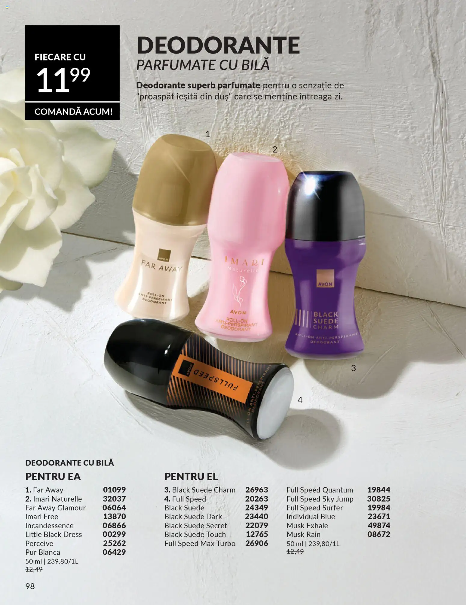 Noul catalog Avon – valabil de la 01.03.2026 | Pagină: 100 | Produse: Duș, Deodorant, Antiperspirant