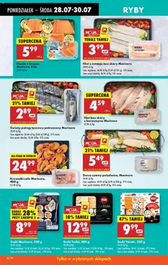 Biedronka gazetka od 28.07.2025 | Strona: 38 | Produkty: Świeży pstrąg, Krewetki, Sushi, Dorsz czarny