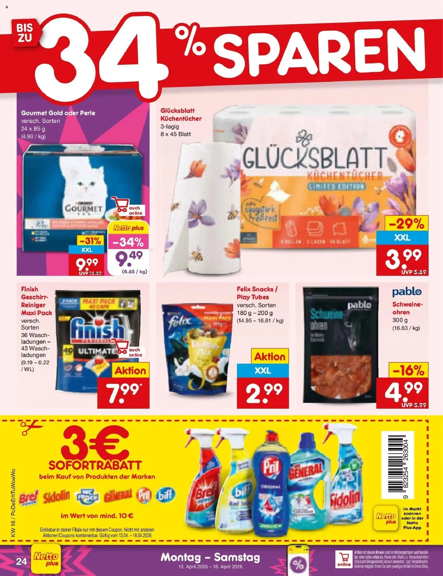Netto Marken-Discount Prospekt Gemmingen	 – gültig ab 13.04.2026 | Seite: 19 | Produkte: Finish, Pril