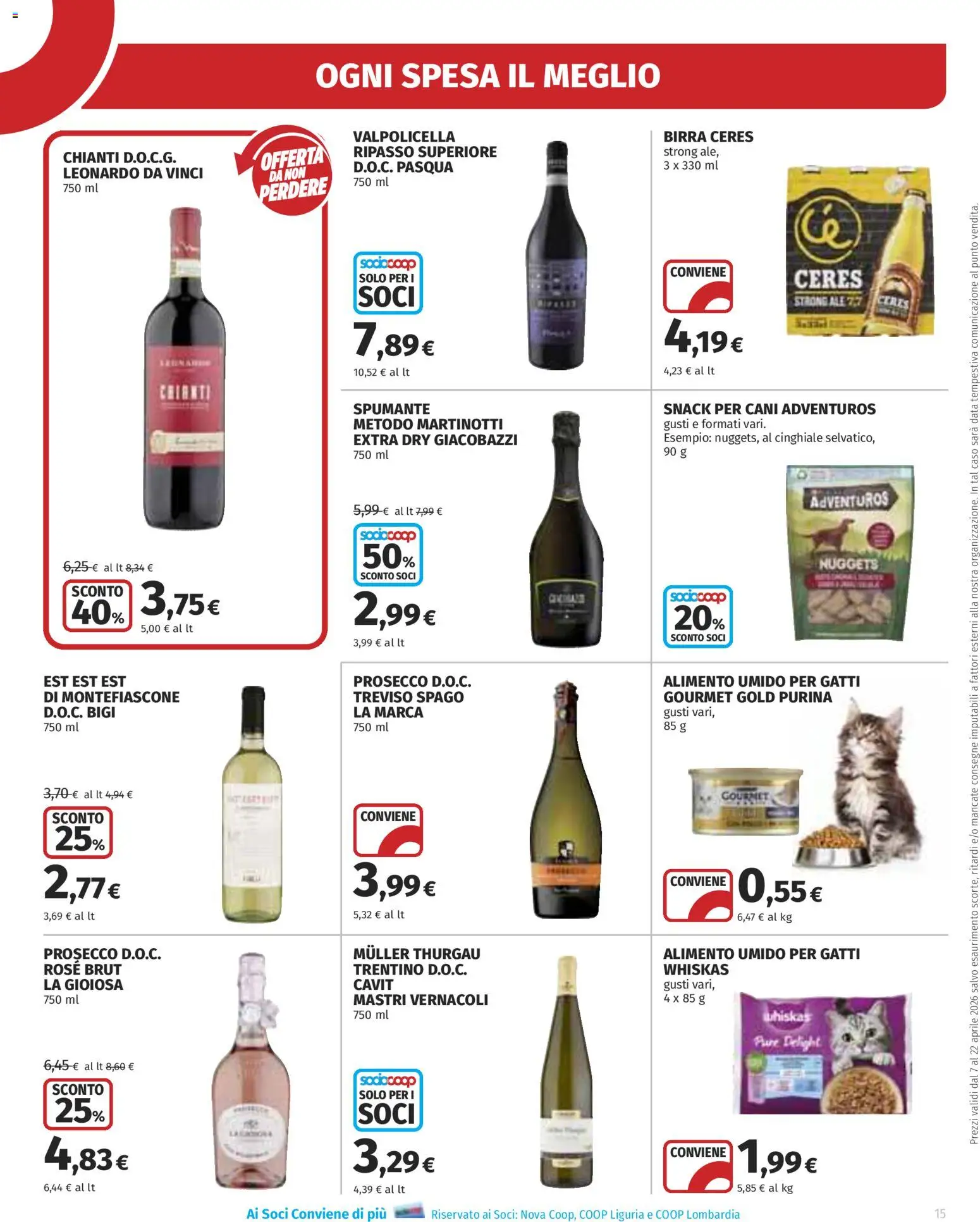 Volantino Ipercoop del 07.04.2026 | Pagina: 15 | Prodotti: Nuggets, Data, Ceres, Spumante