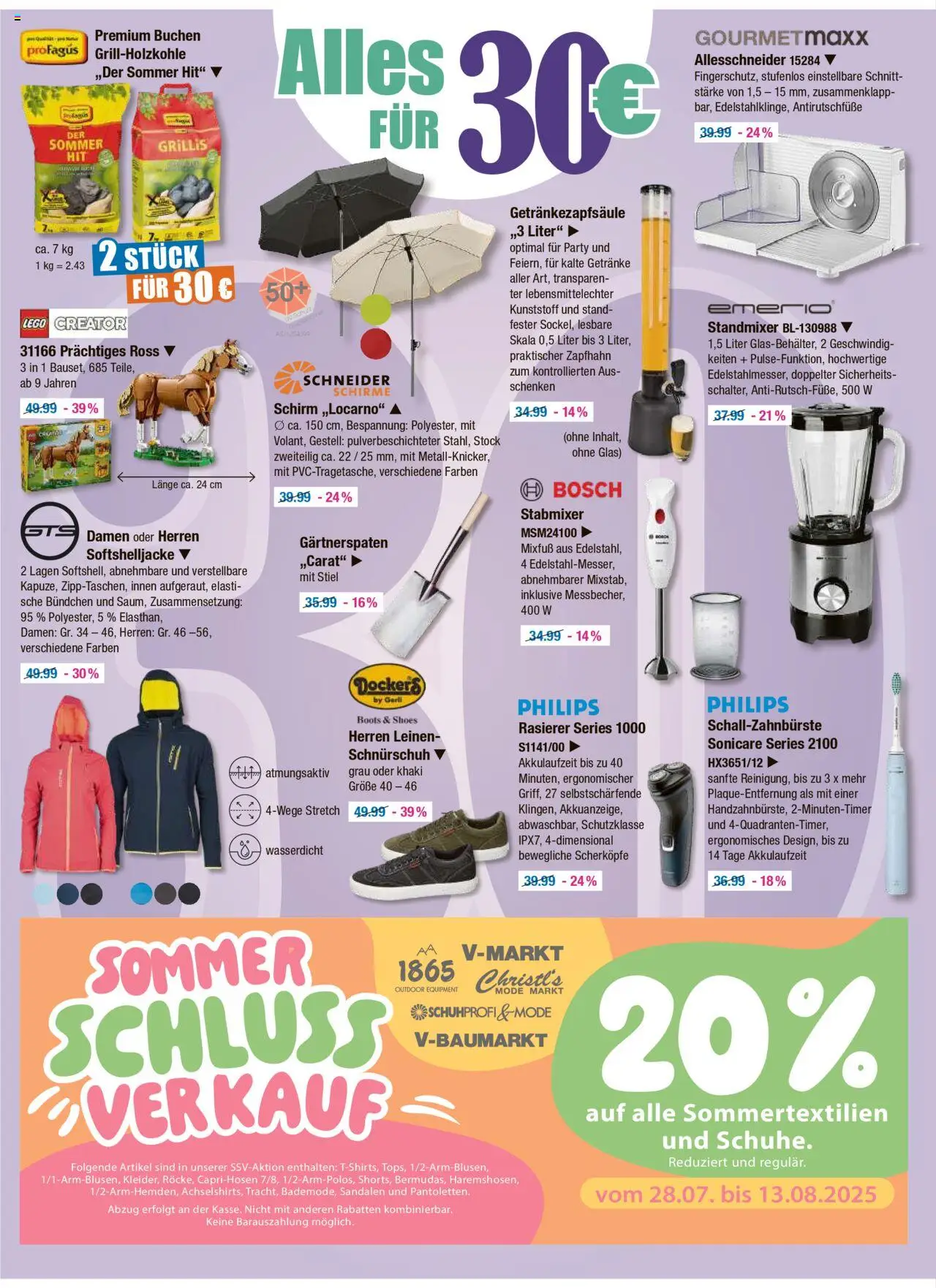 V-Markt - M&#252;nchen - gültig ab dem 07.08.2025 | Seite: 16 | Produkte: Bosch, Philips, Rasierer, Sandalen