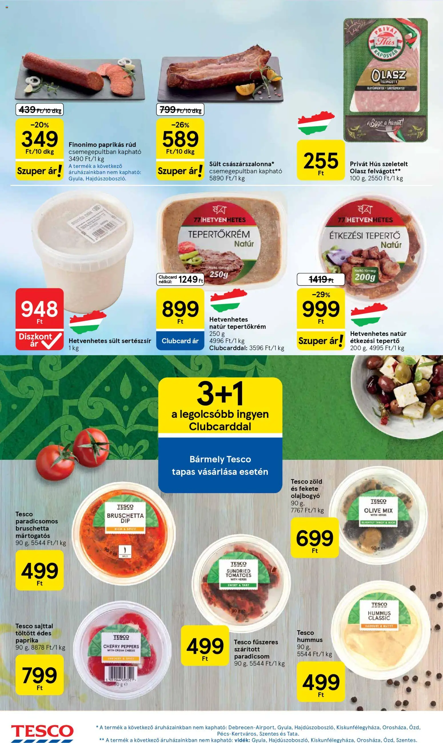 Tesco akciós ujság - amely érvényes a következő dátumtól: 08.01.2026 | Oldal: 18 | Termékek: Hús, Tepertőkrém, Olasz felvágott, Felvágott