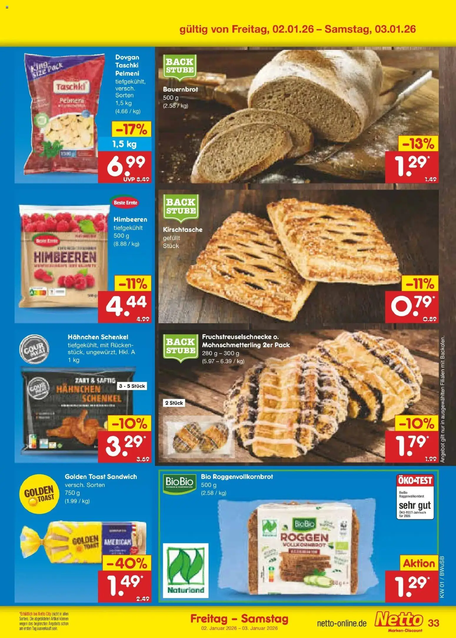 Netto Marken-Discount prospekt Stemwede-Dielingen	 – gültig ab 28.12.2025 | Seite: 47 | Produkte: Himbeeren, Hahnchen, Toast