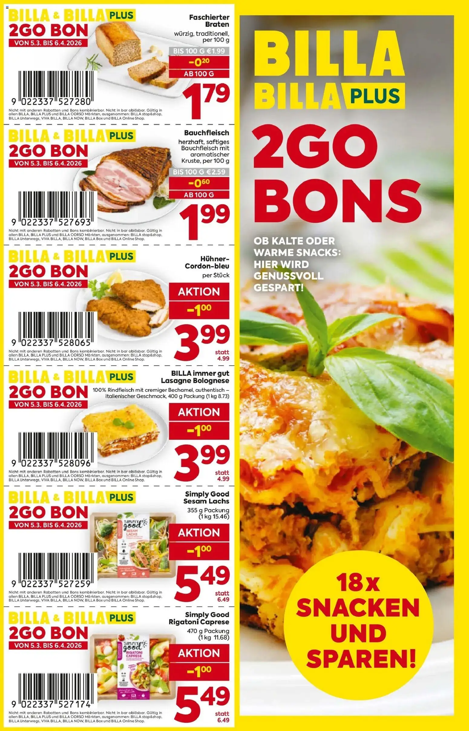 Billa 2Go Bons gültig ab 05.03.2026 | Seite: 1 | Produkte: Box, Rindfleisch
