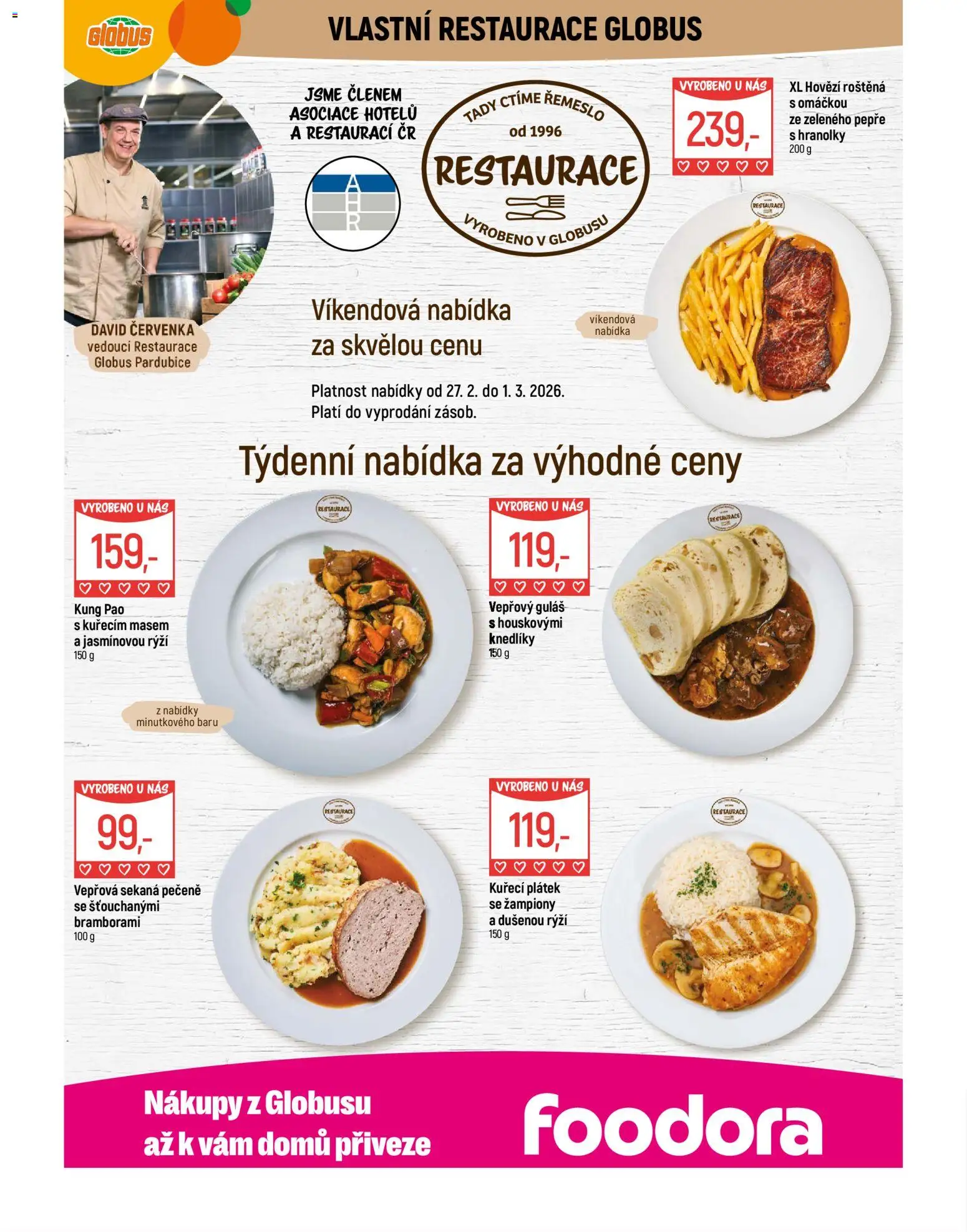 Globus leták - Pardubice od 25.02.2026 | Strana: 8 | Produkty: Žampiony, Globus, Hranolky, Hovězí roštěná