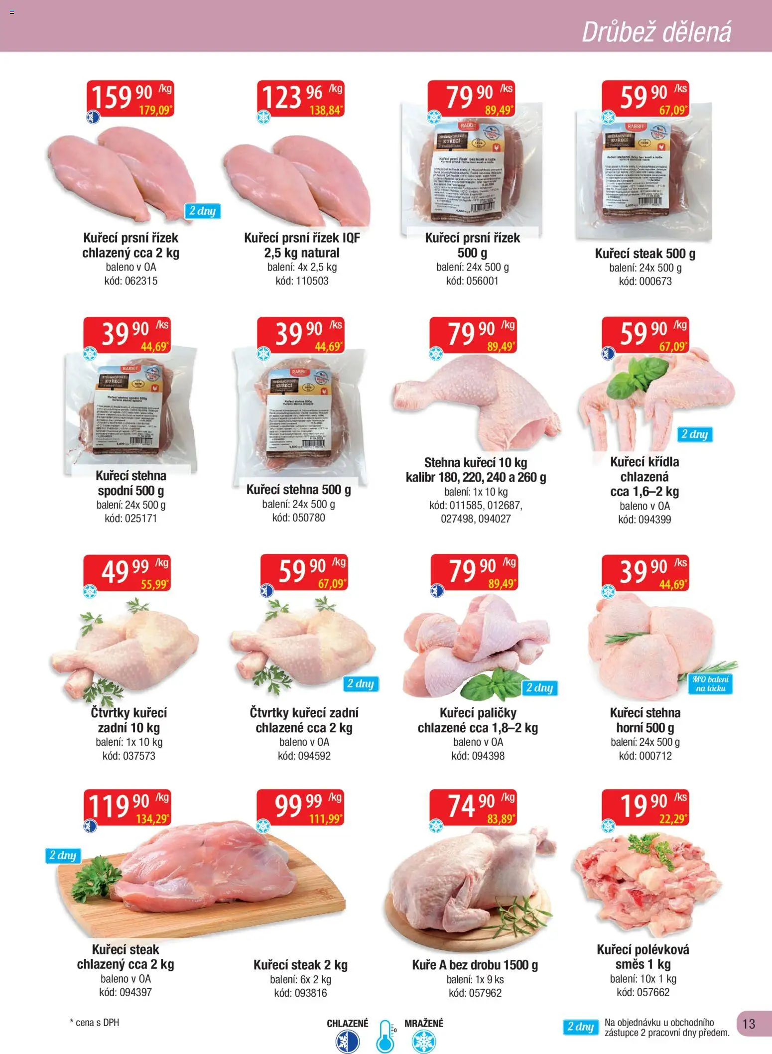 Astur & Qanto leták - Velkoobchod fresh 02/2026 od 01.02.2026 | Strana: 13 | Produkty: Steak, Kuře, Kuřecí stehna, Kuřecí paličky