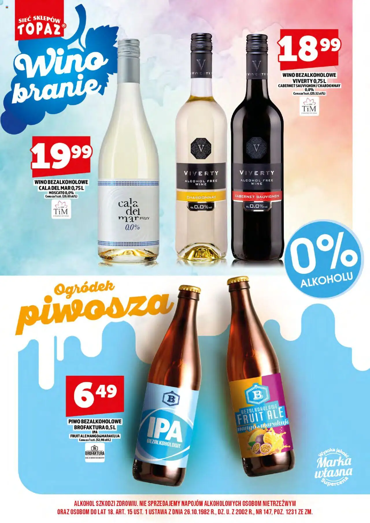 Topaz Gazetka alkoholowa od 01.10.2025 | Strona: 18 | Produkty: Chardonnay, Wino, Piwo, Alkohol