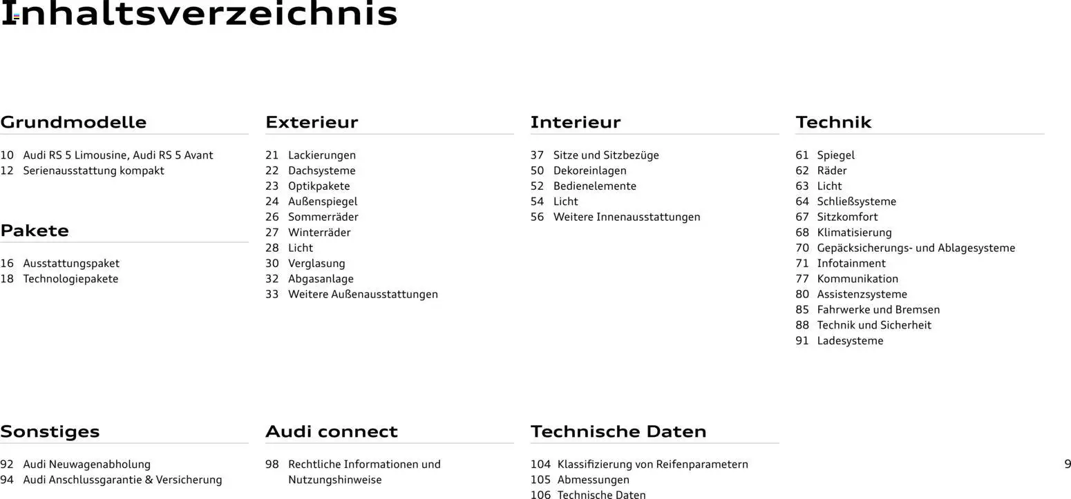 Audi RS 5 Limousine / RS 5 Avant – gültig ab 01.04.2026 | Seite: 9 | Produkte: Spiegel