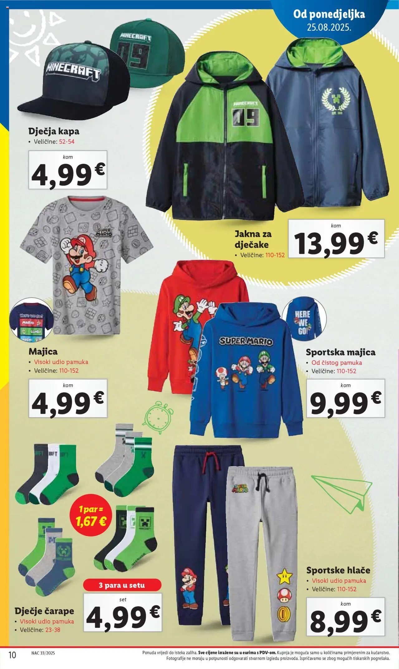 Lidl katalog | vrijedi od 31.07.2025 | Stranica: 10 | Proizvodi: Majica, Jakna, Hlače, Kapa