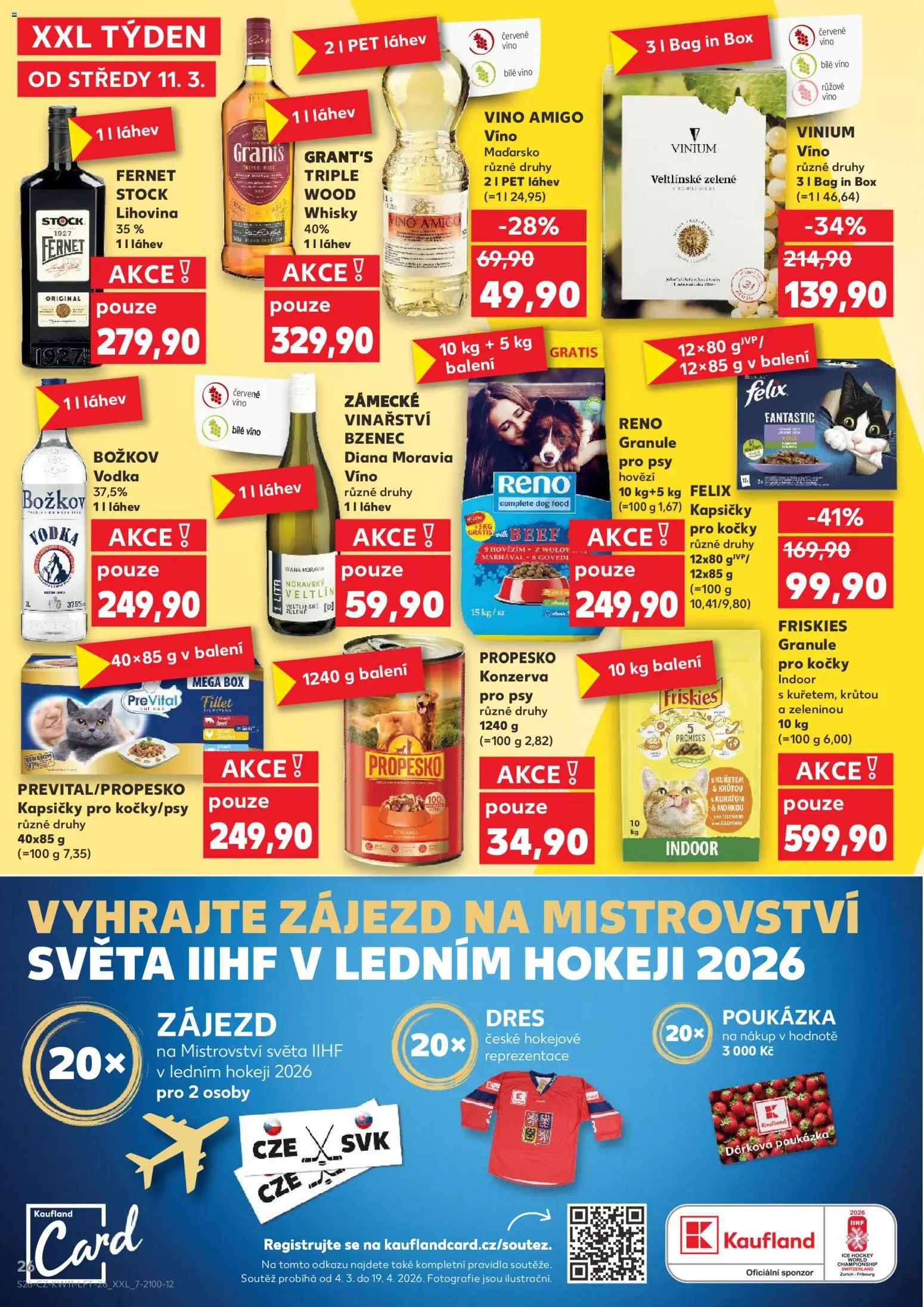 Kaufland leták - Plzeň Bory od 11.03.2026 | Strana: 26 | Produkty: Propesko, Whisky, Konzerva pro psy, Božkov