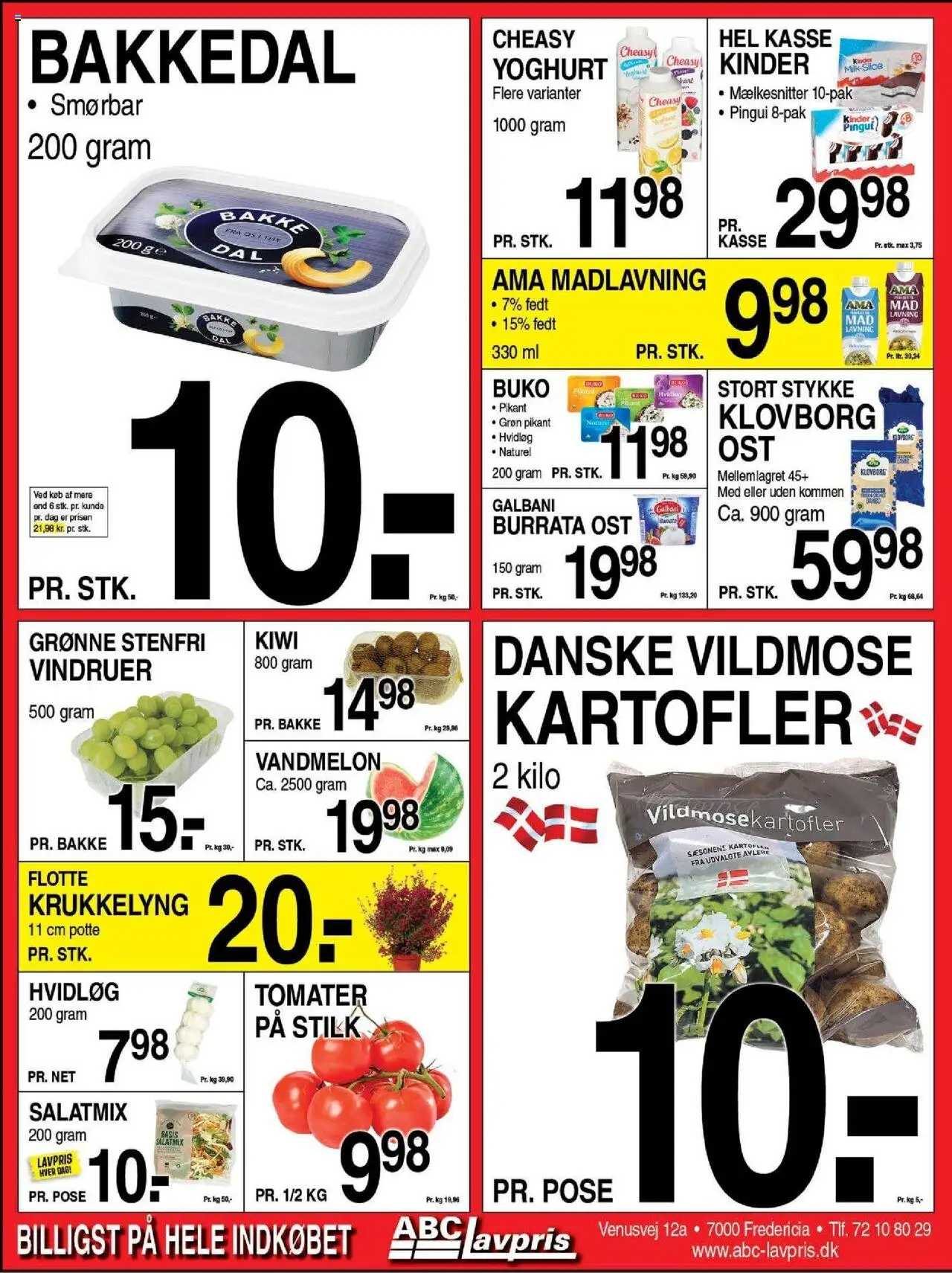 Abc Lavpris tilbudsavis – gyldig fra 15.10.2025 | Side: 4 | Produkter: Ost, Yoghurt, Kartofler, Hvidløg