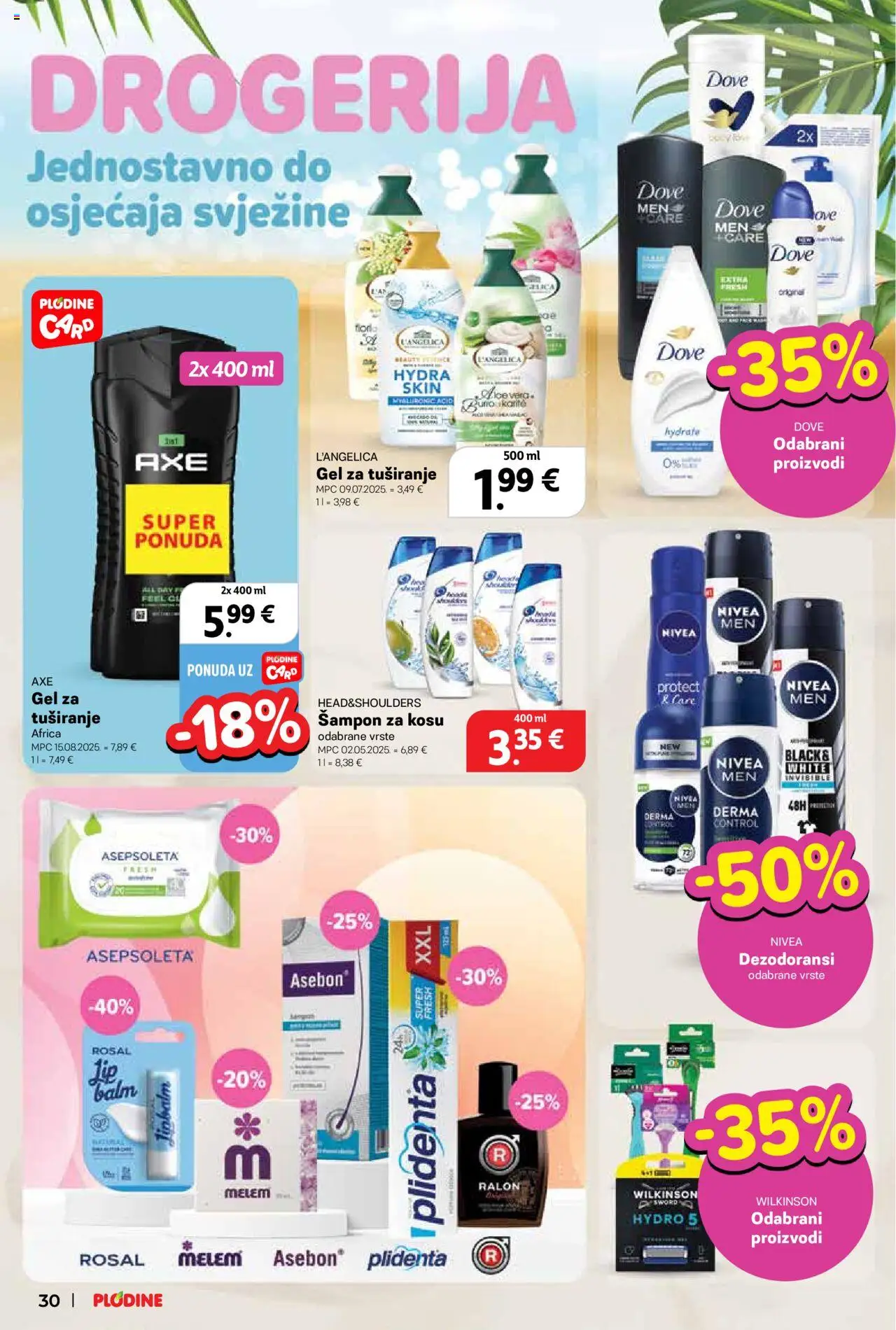 Plodine katalog | vrijedi od 27.08.2025 | Stranica: 30 | Proizvodi: Šampon, Melem, Nivea, L'Angelica