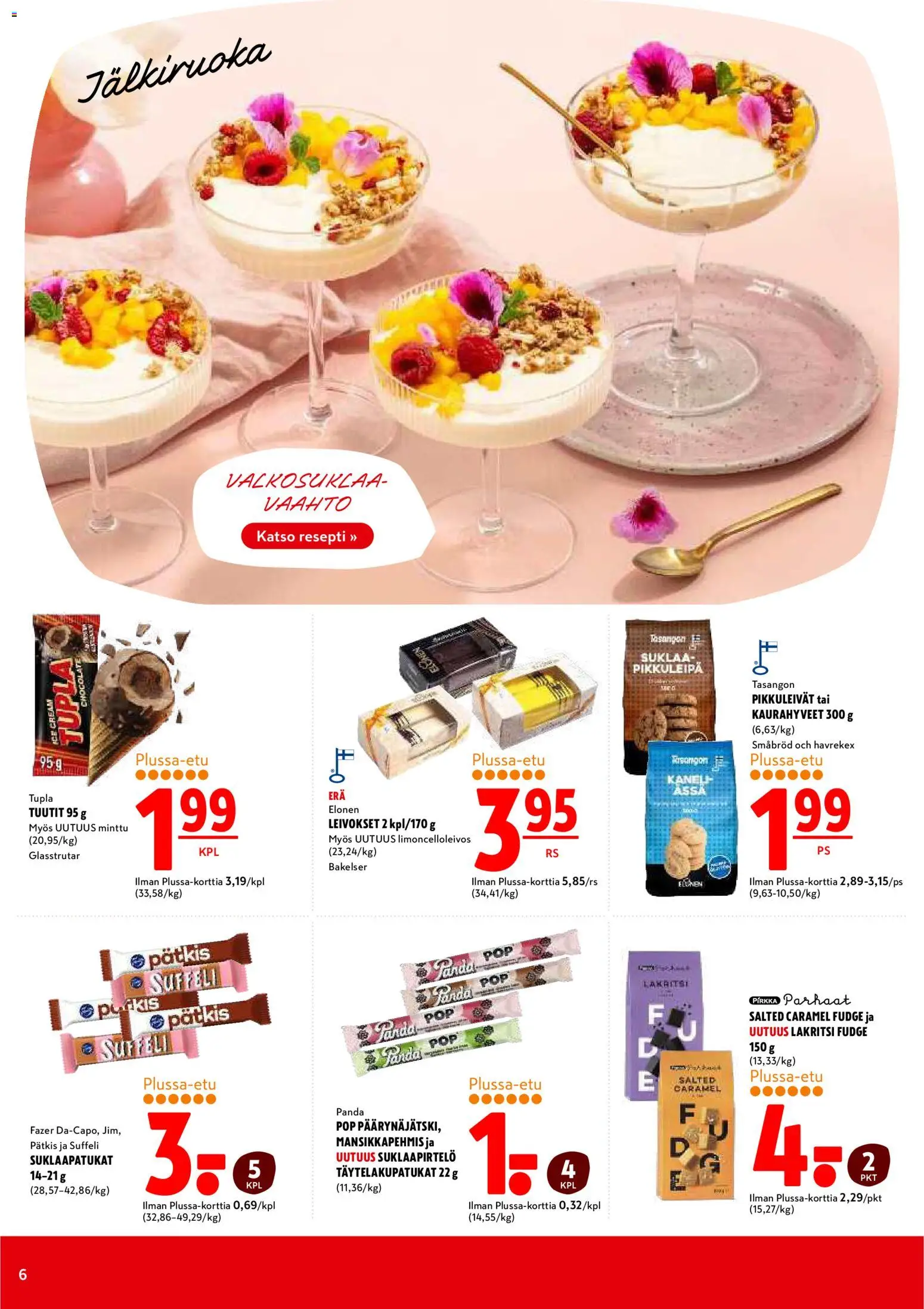 K-Citymarket tarjoukset – voimassa 26.03.2026 alkaen | Sivu: 6 | Tuotteet: Minttu, Suklaapatukat, Suklaa, Pikkuleivät