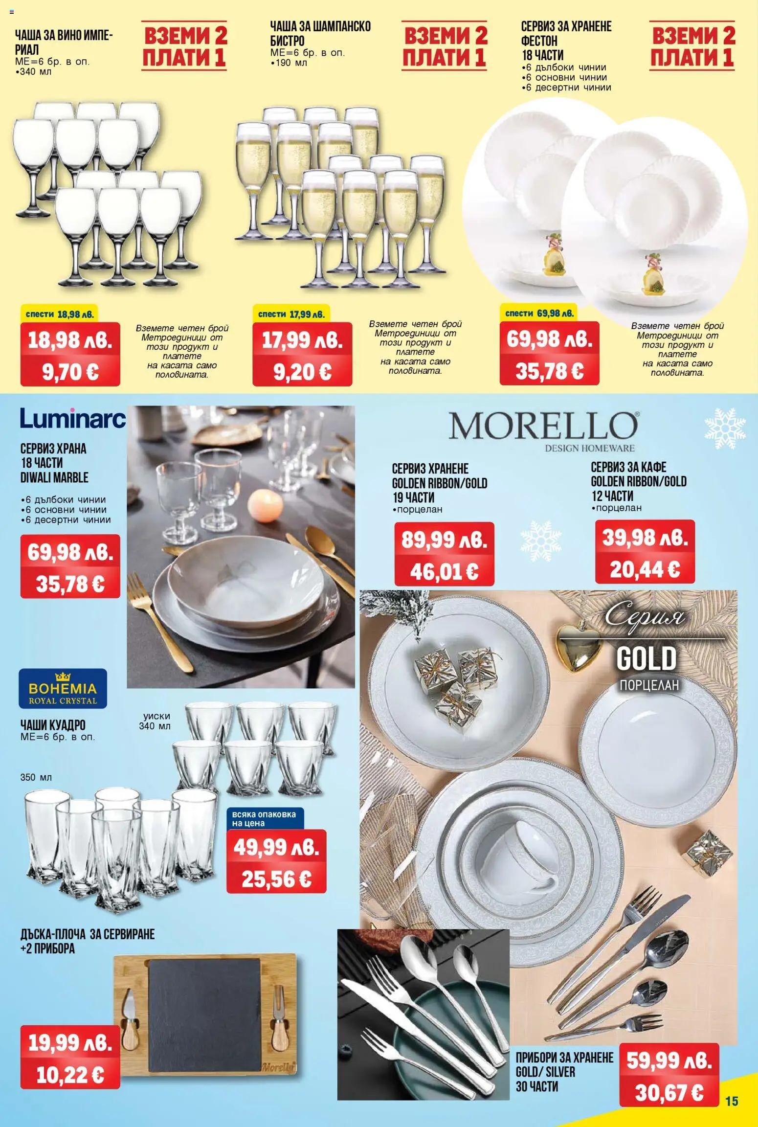 {H1} | Страница: 15 | Продукти: Прибори, Уиски, Кафе, Шампанско