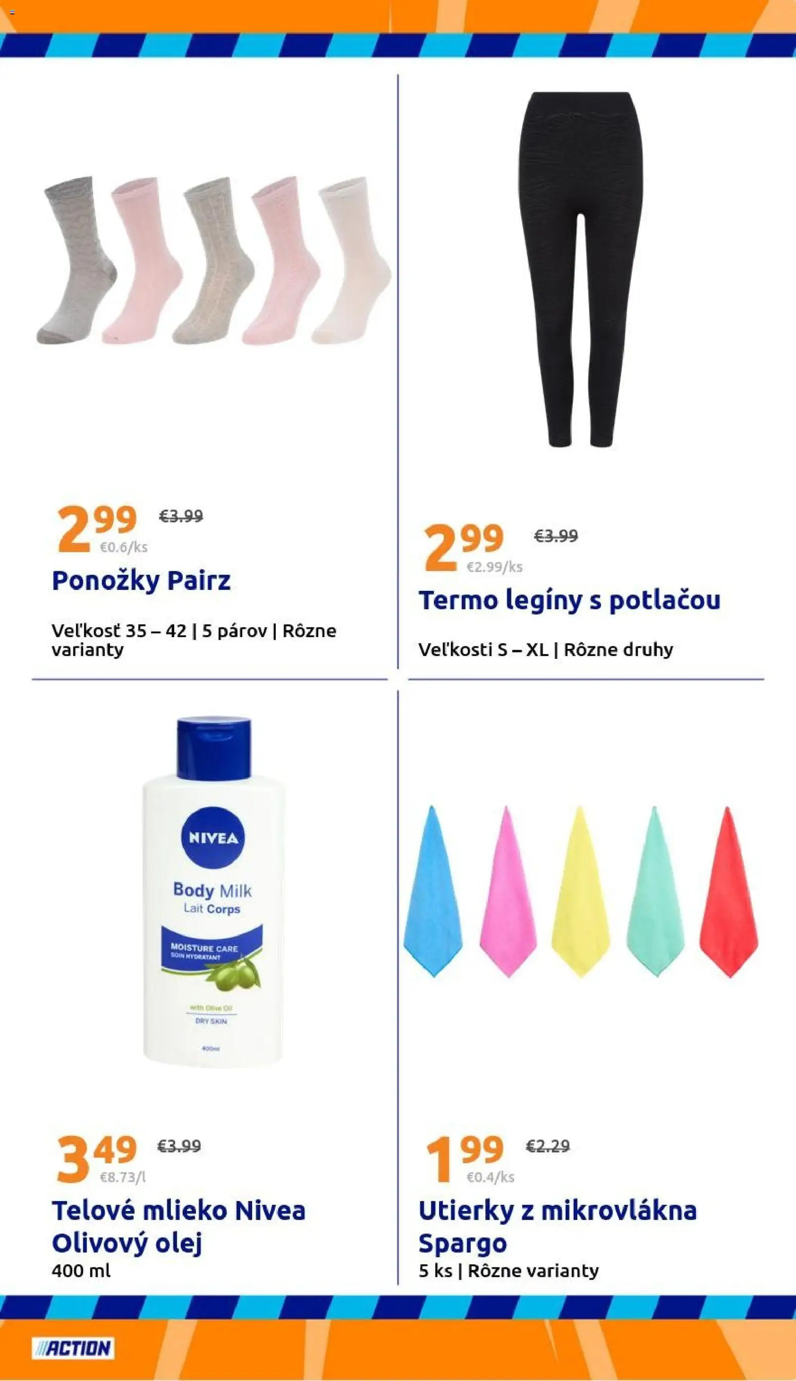 Nové Action akcie – leták je platný od 31.12.2025 | Strana: 23 | Produkty: Mlieko, Nivea, Olivový olej, Ponožky