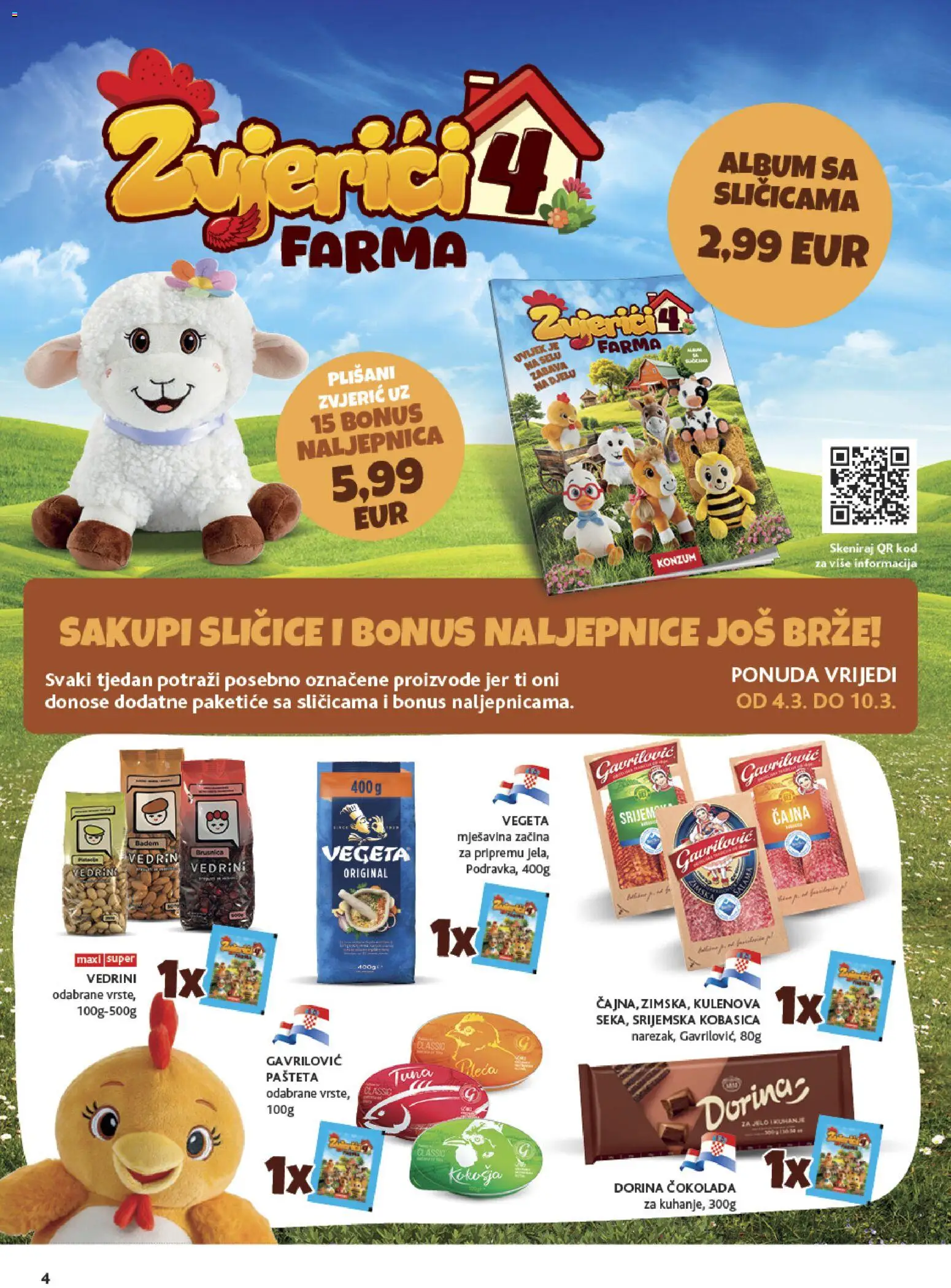 Konzum HR akciós ujság - amely érvényes a következő dátumtól: 04.03.2026 | Oldal: 4 | Termékek: Vegeta