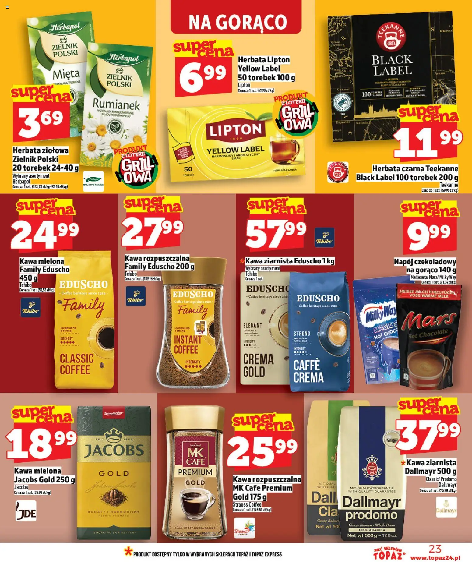 Topaz gazetka - MAZ od 16.04.2026 | Strona: 23 | Produkty: Grill, Kawa ziarnista, Tchibo, Herbata
