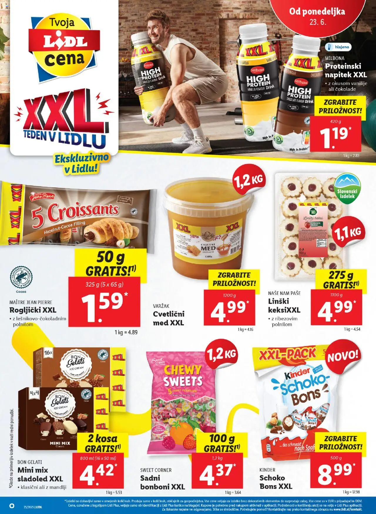 Lidl katalog │ velja od 19.06.2025 | Stran: 58 | Izdelki: Bonboni, Mandlji, Rogljički, Sladoled