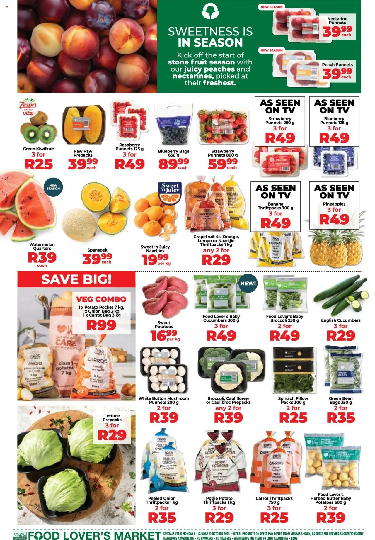 New Food Lover's Market catalogue – valid from 06.10.2025 | Page: 2 | Products: Pillow, TV, Carrots, Onions