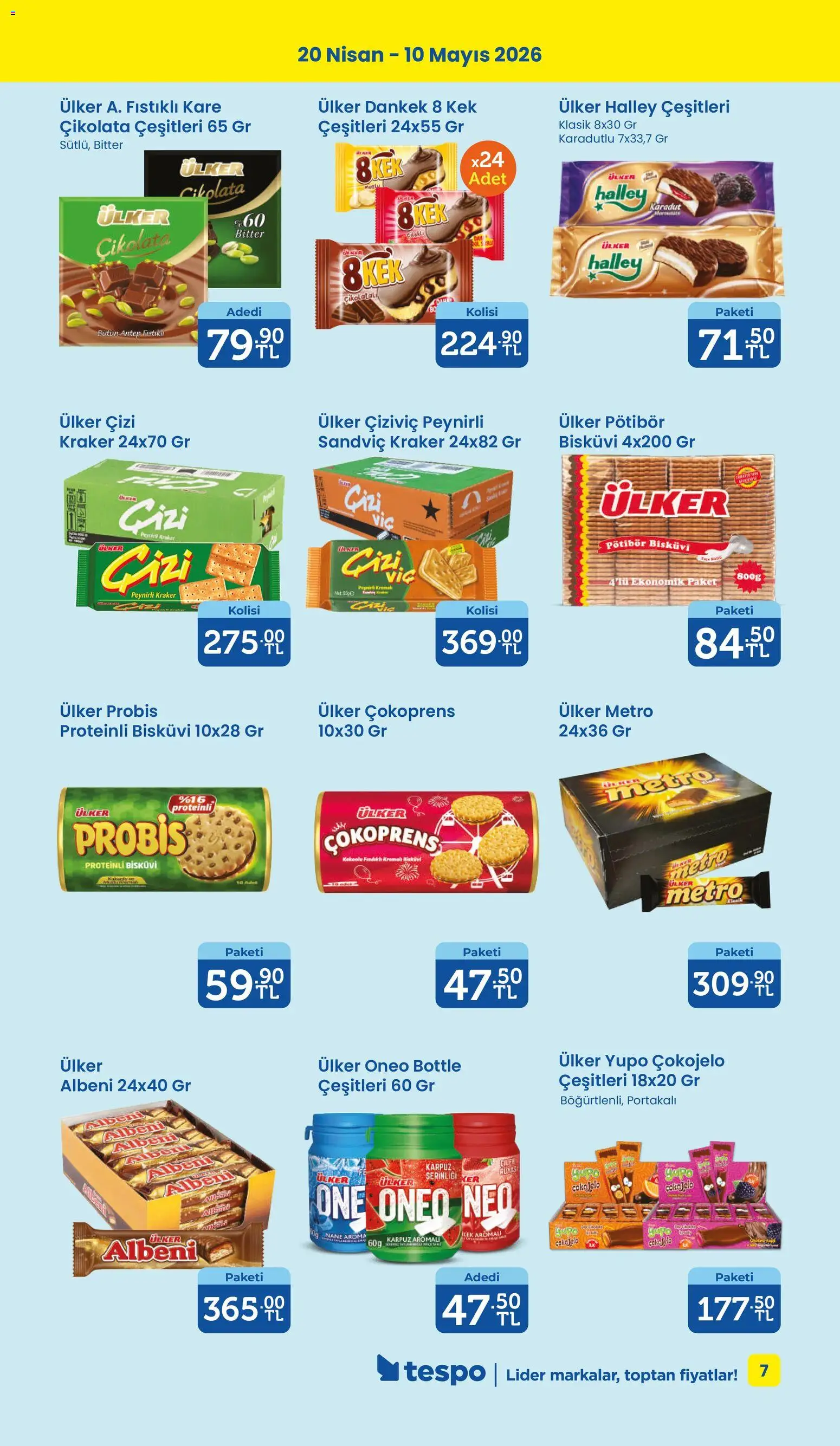 Tespo Katalog - 20.04.2026 tarihinden itibaren geçerlidir | Sayfa: 7 | Ürünler: Çikolata, Karpuz, Nane, Bisküvi