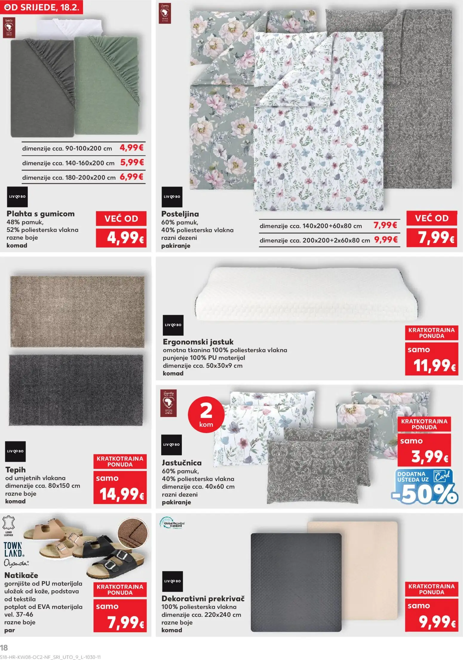 Kaufland katalog | vrijedi od 18.02.2026 | Stranica: 18 | Proizvodi: Jastuk, Tepih, Jastučnica, Posteljina