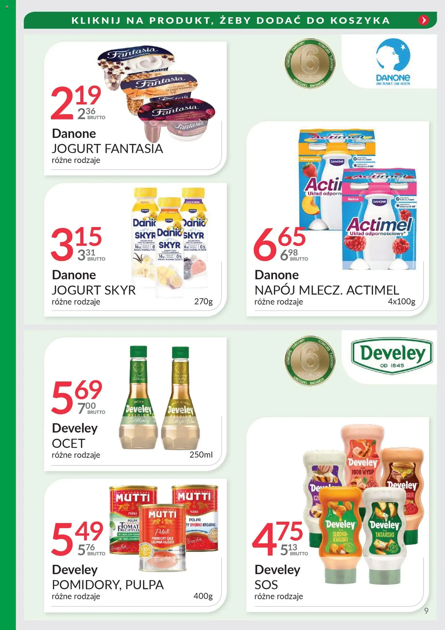 Eurocash Gazetka - Targi Jesień od 03.11.2025 | Strona: 9 | Produkty: Ocet, Jogurt, Pomidory, Skyr