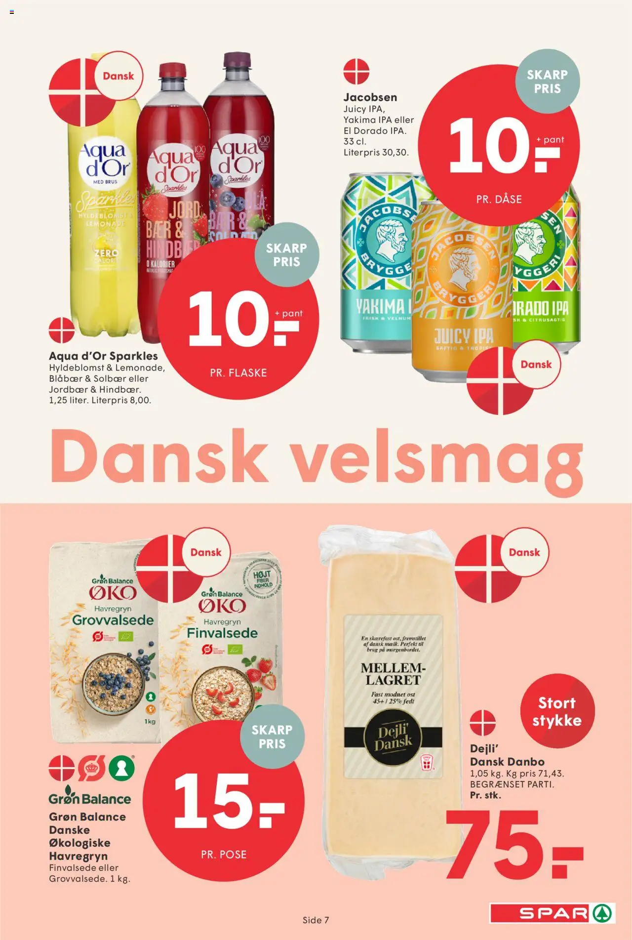 Spar Tilbudsavis gyldig fra 04.07.2025 | Side: 7 | Produkter: Blåbær, Ost, Jordbær, Havregryn
